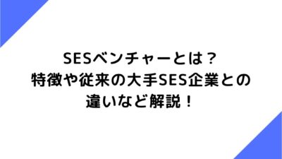 SESベンチャーとは？特徴や従来の大手SES企業との違いなど解説！